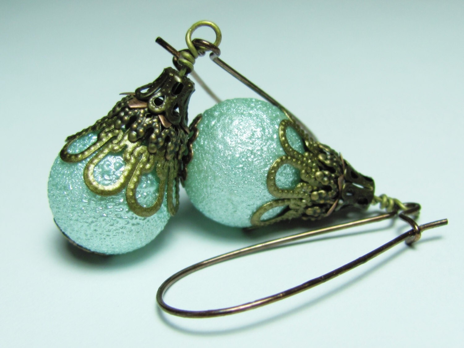 Mint Earrings Mint Jewelry Green Earrings by AdornmentsbyDebbie