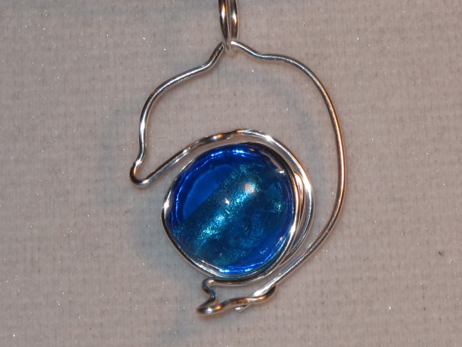 Wire Wrapped Dolphin MADE to ORDER Pendant With Bright Blue