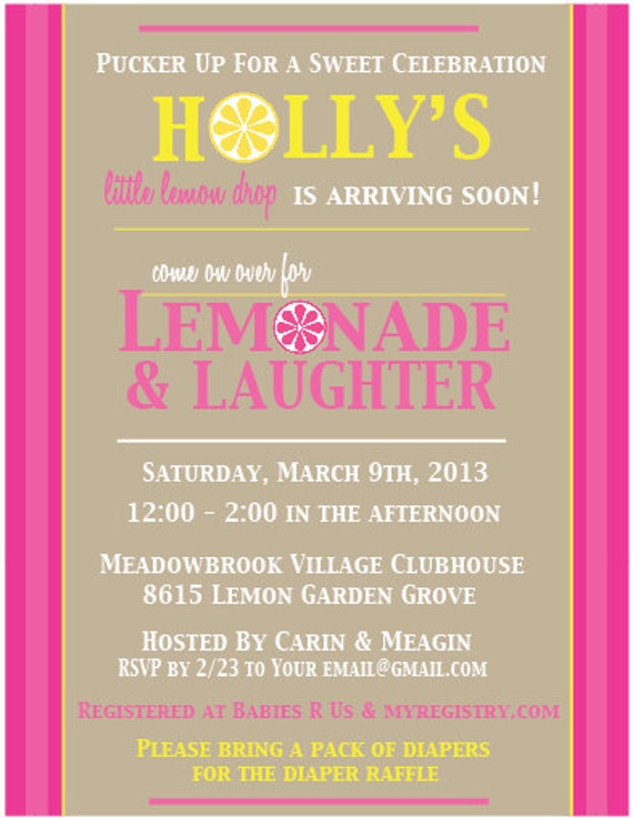 Lemonade Baby Shower Invitations 3