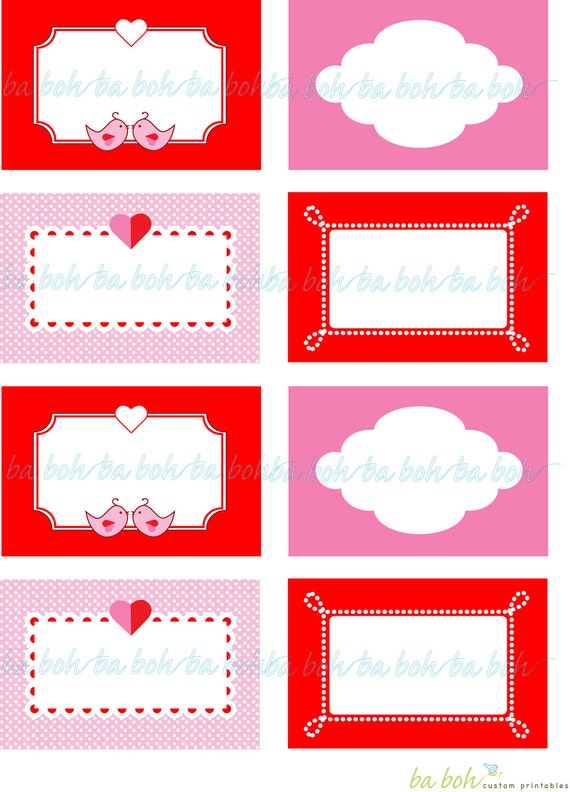 LOVE BIRDS Valentine's Day Printable Blank by babohprintables