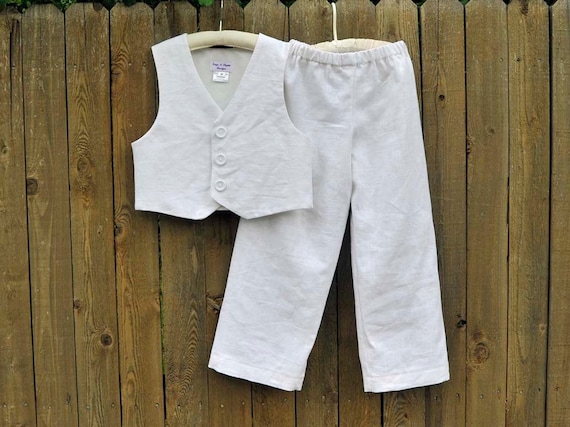 boys white linen pants