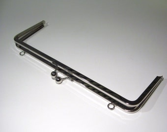 Large purse frame, silver bag frame, kiss lock frame, 12" x 4" Purse frame, silver purse frame, bag making frame, bag making hardware