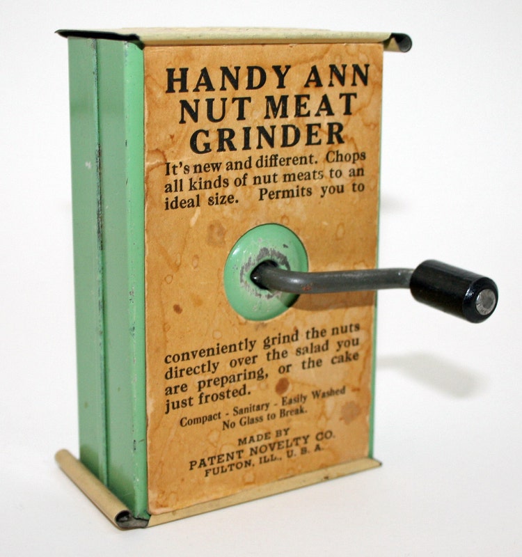 Nut Meat Grinder Handy Ann Antique Metal Grinder by LynneRetroRoom