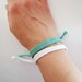 Knotted Bracelet (One) - Friendship Bracelet - Solid Colour - Mint Green - White - bff best friends