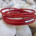 Wrap Red Leather Bracelet/ Wirstband/ Cuff /Surf /Unisex