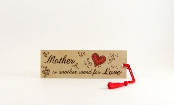 Mom Wood bookmark Hand Pyrography Mother is Another Word