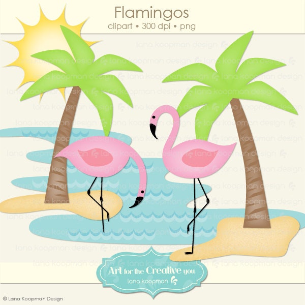 palm tree and flamingo svg