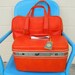 Vintage Orange Samsonite Train Case & Tote-Circa 1960s-Set of 2-Samsonite Silhouette