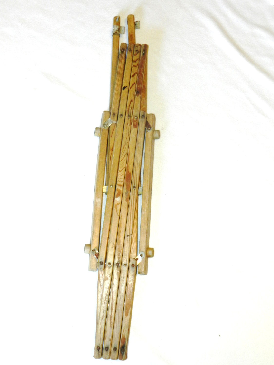 Vintage Antique Wooden Accordion Style Baby