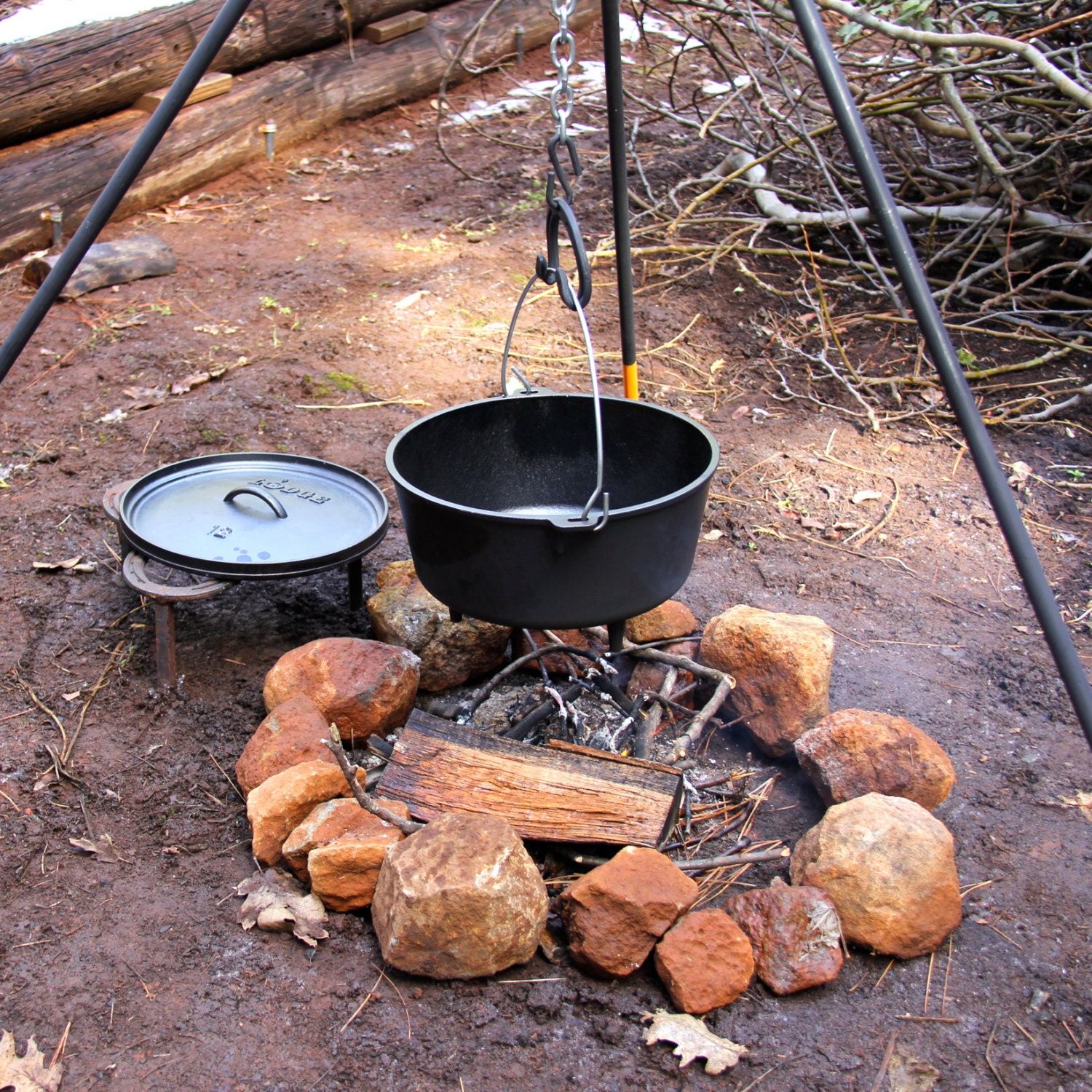 Campfire Tripod hook double hooked for dutch oven handle