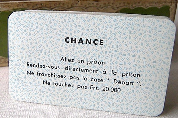 French Monopoly Chance Cards Sixteen French Monopoly Game
