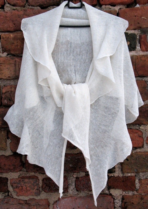 Linen Scarf White Organic Linen Women's Scarf Pure Linen