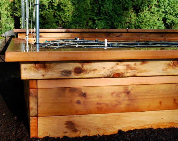 Raised Bed Frame with Seats plan by VerduraGardens on Etsy