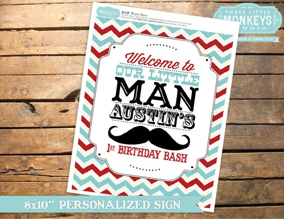 Personalized Little Man Mustache Party Sign Il_570xn