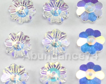 Swarovski Crystal 3700 Margarita ,Marguerite lochrose ,Flowers Beads CLEAR AB - Available in 6mm, 8mm, 10mm, 12mm and 14mm