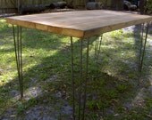 Items similar to Solid Wood top Reclaimed Wood, Metal Hairpin Legs