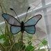 Blue/Purple/Pink Textured Glass Stained Glass Butterfly Plant Stake 5" x 3.5" on 12" Copper Rod