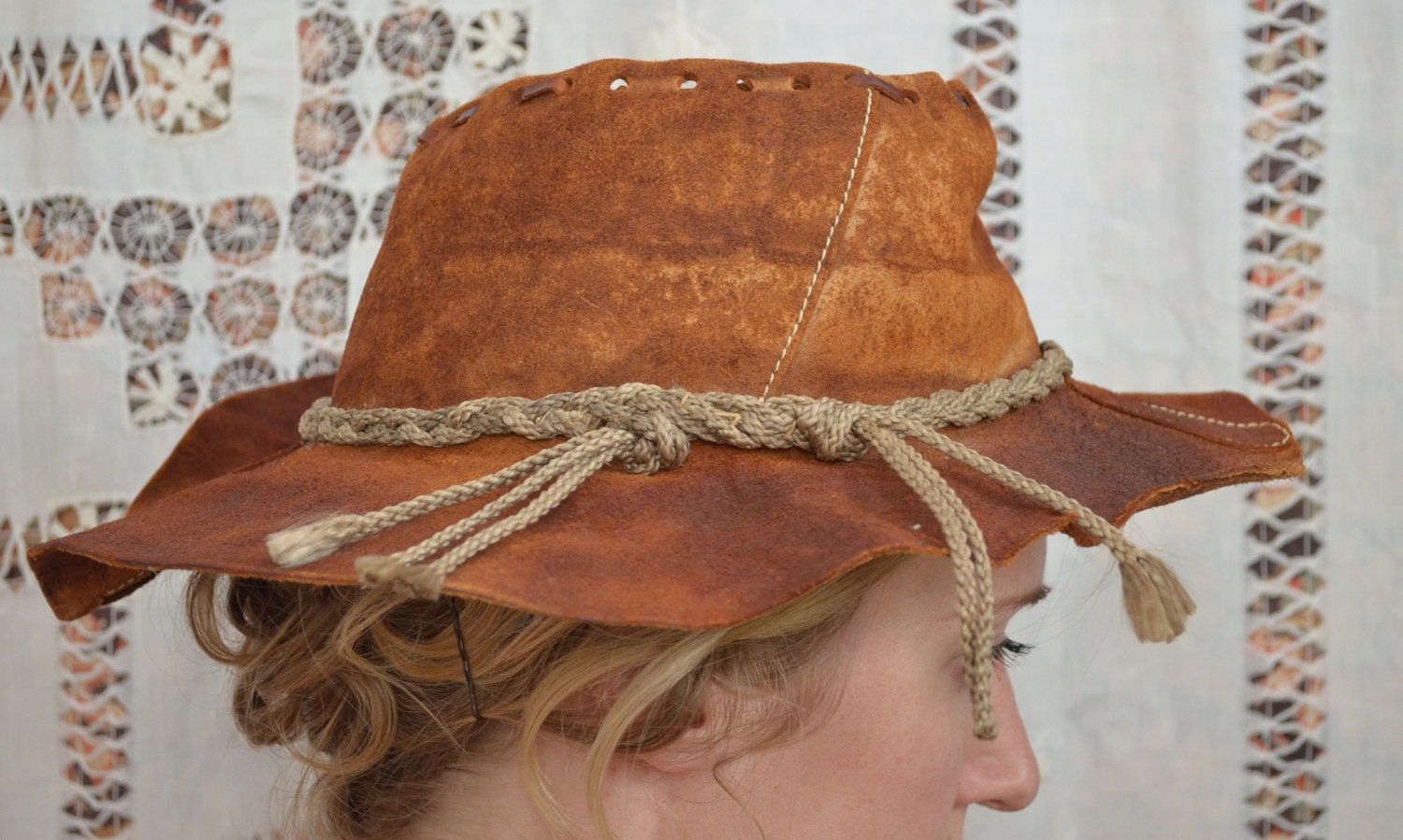 Vintage Distressed Leather Hillbilly Hippie Bohemian