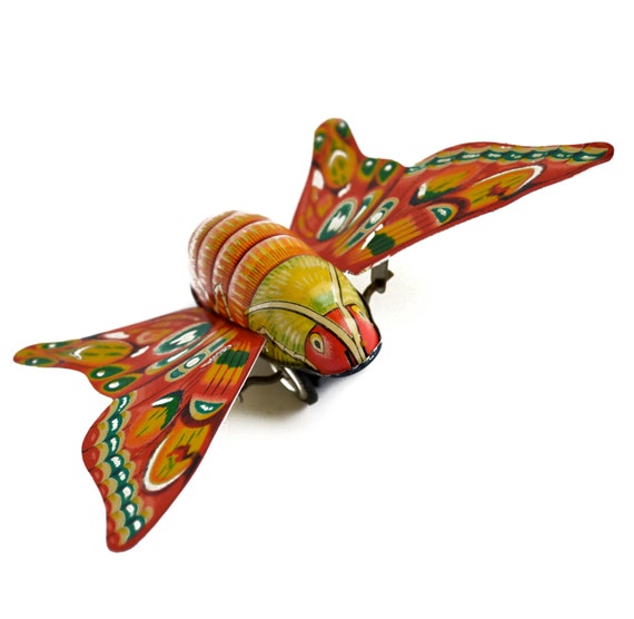 vintage tin toy butterfly 10 tin litho Alps by ElizabethRosenArt