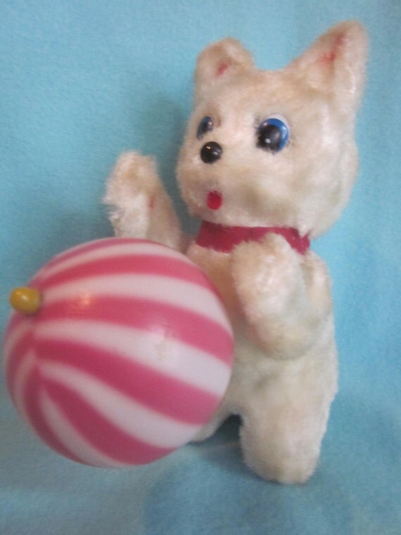 Items similar to Vintage Wind Up Toy Antique Cat Toy White Cat Toy on Etsy
