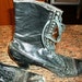 Reserved for Jillianne Vintage Womens Shoes Black Lace Up High Tops Circa 1890-1909 Victorian Steam Punk