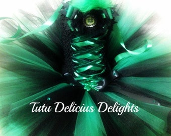 St. Patrick's Day Tutu Dress, Black and Green Tutu Dress, Lucky Charm Tutu, Iris Tutu