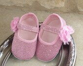 Items similar to Baby Girl Crib Shoes - Baby Shoes - Mary Jane Shoes ...
