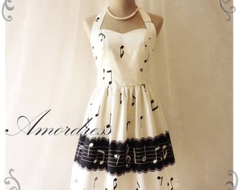 Music Lover White Dress Retro Party Cocktail Bridesmaid Choir Birthday ...