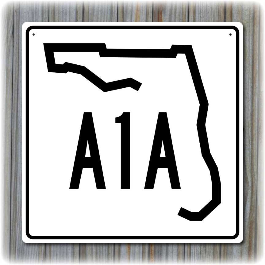 Florida A1A Highway Sign Key West 12 x 12