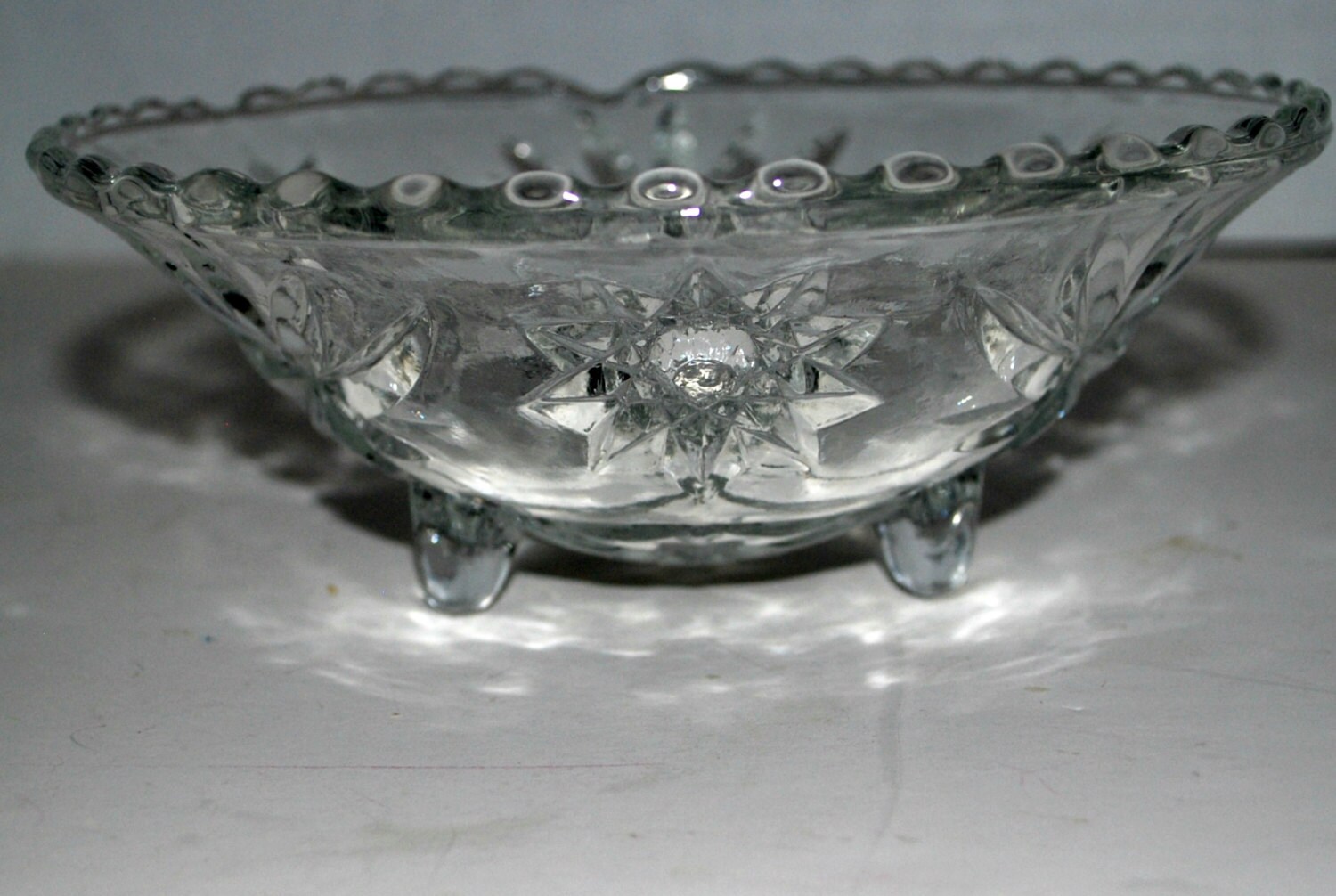 Early American pressed glass EAPG mayonnaise bowl footed