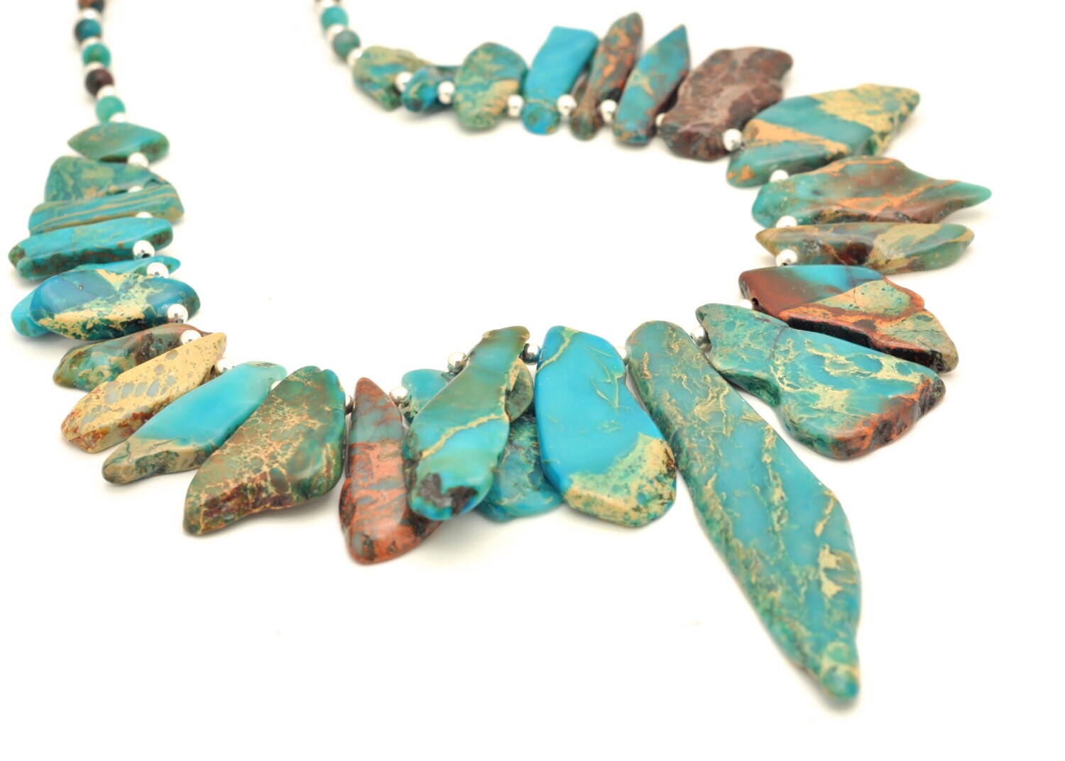 African Turquoise rock necklace statement necklace