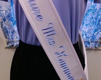Personalized Satin Sash Custom Sash Bridal Sash Bachelorette Sash