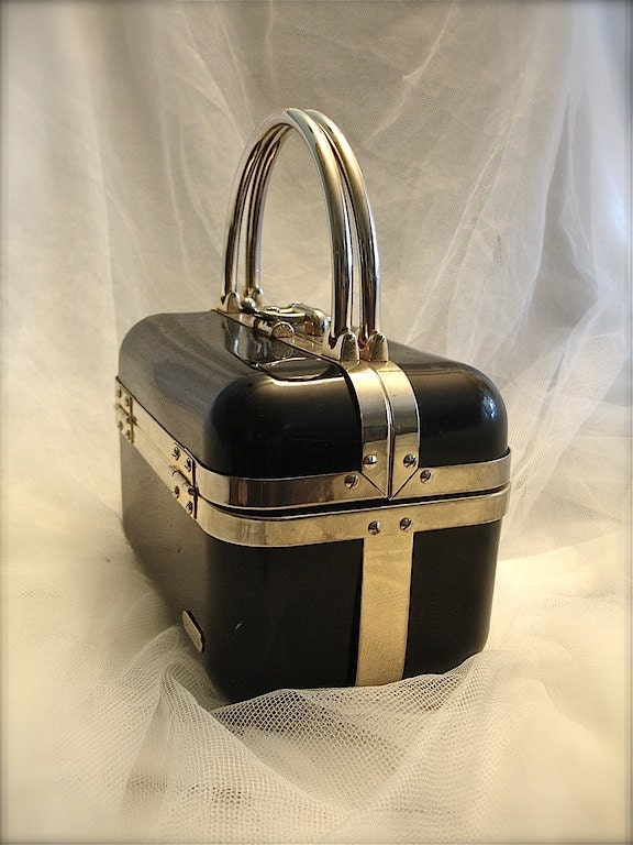 Vintage black case purse vintage 1960s Baulotto black Box