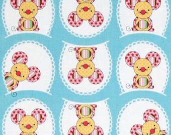 SALE - Windham Fabrics - Toy Tales Collection - Ma Belle Mouse - Aqua Blue