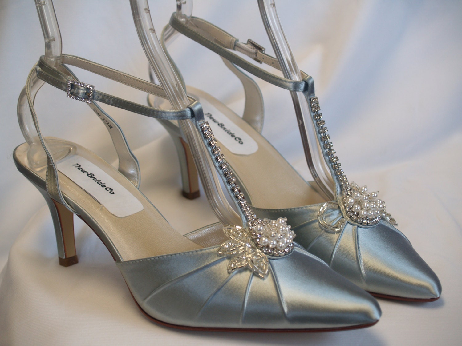 Wedding Silver Shoes SIZE 8 5 Heels Enhanced With Pearls And   Il Fullxfull.409158656 Cjgx 