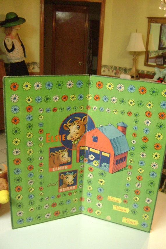 Antique Elsie The Cow Game Board Dated 1941 by aliceinplunderland