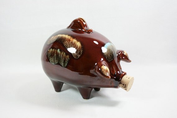 Vintage Hull Pottery Corky The Pig Razorback Piggy Bank