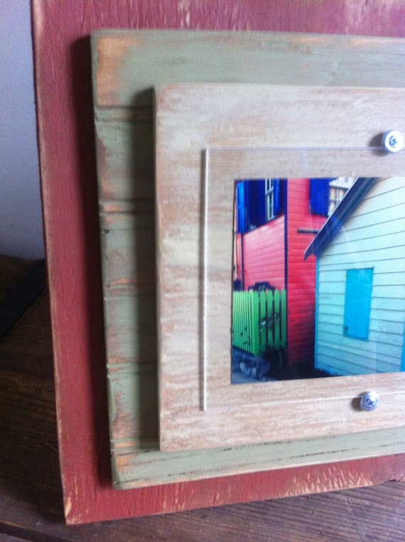 5 x 7 Distressed Handmade Picture Frame Cranberry by shoponelove