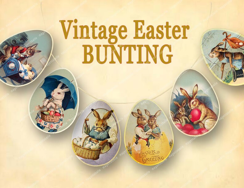 VINTAGE EASTER BUNTING printable easter party by MagentaBelle