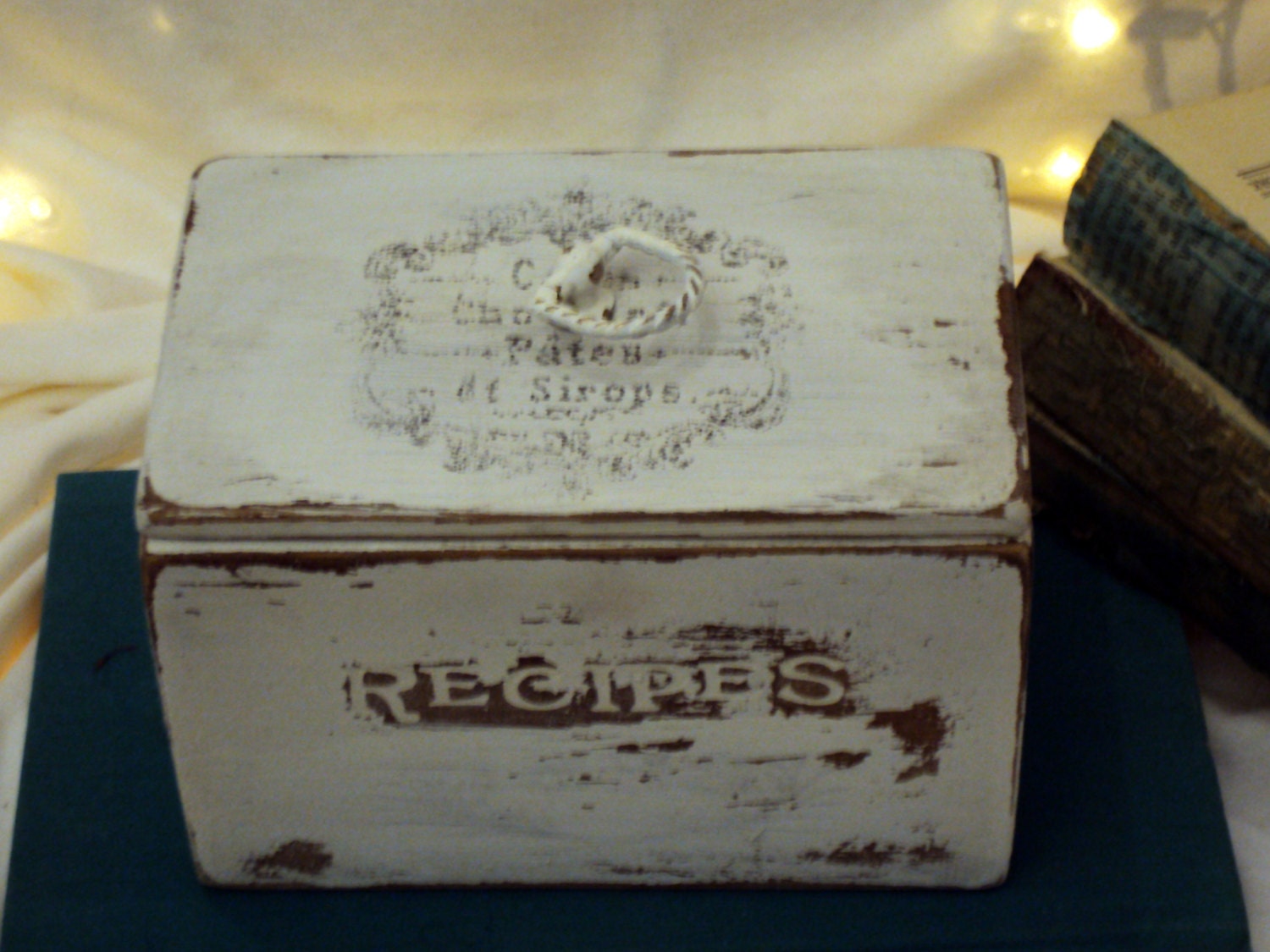 shabby chic distressed white wood recipe box shabby chic distressed white wood recipe box