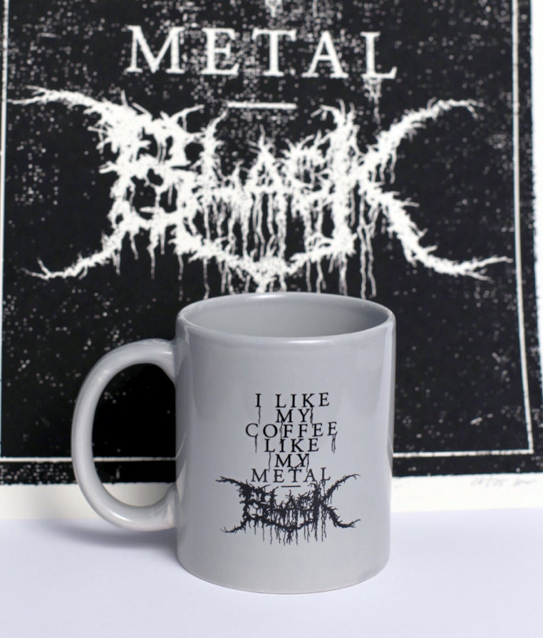 Black Metal Coffee Mug GREY