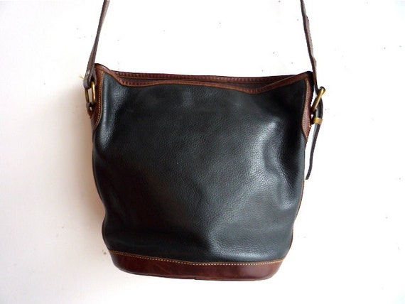 Roots Black & Brown Leather Crossbody Bag by HawkandSparrowOnline