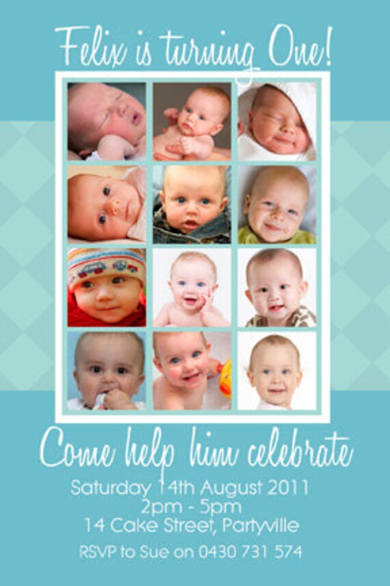 Photo Collage Birthday Invitations - You Print Il_570xn
