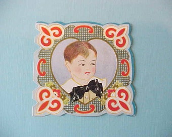 Darling Little 1930's Valentine with Sweet Little Boy