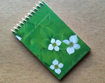 UPCYCLED NOTEBOOK FLOWER tissue box recycled spiral bound journal