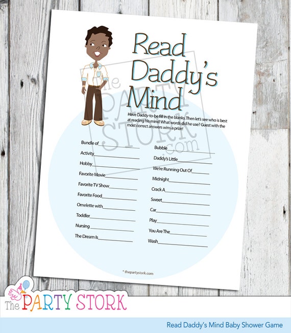 African American Baby Shower Game Read Daddy's by thepartystork