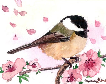 ACEO Limited Edition - Scattering cherry blossoms