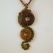 Seahorse-Inspired Copper Pendant - Black Agate, Laboradite, Copper