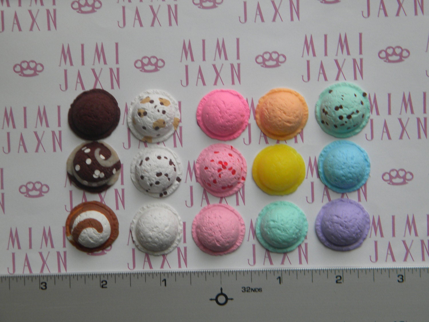 6 CUSTOMIZABLE Polymer Clay Ice Cream Scoop Flatbacks 15