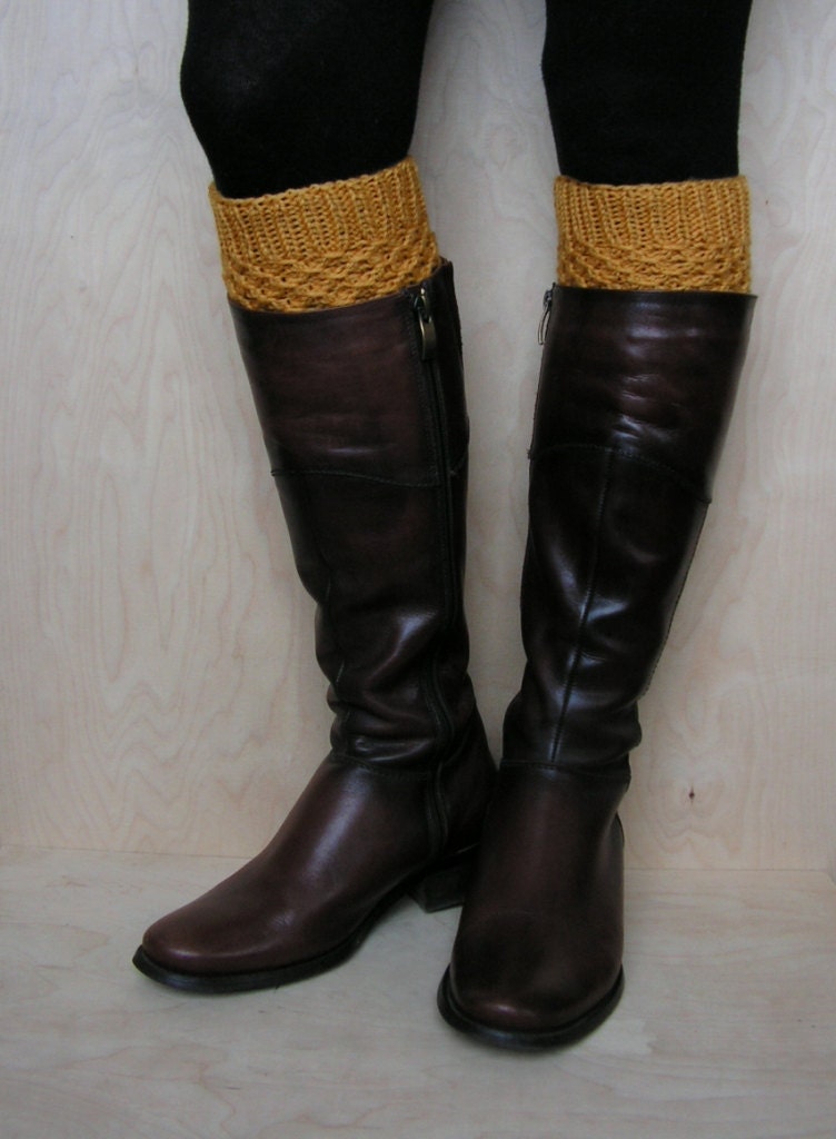 Knitted Boot Cuffs Leg Warmers Boot by KnittingsWithSense